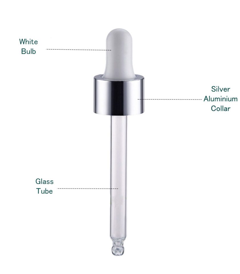 Glass Pipette Dropper with Aluminum Collar Cap - Image 3